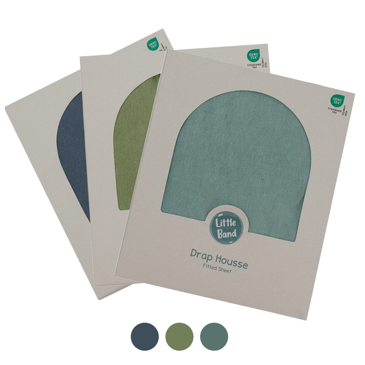 BB Kit sommeil 3 draps-housse bébé 60x120 cm Coton - Tons Bleu / Vert