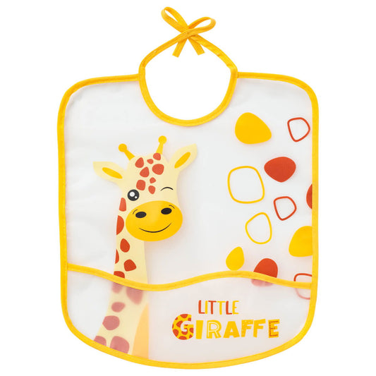 Bavoir 6 mois imperméable à poche 28x32 cm - Girafe - Babycalin