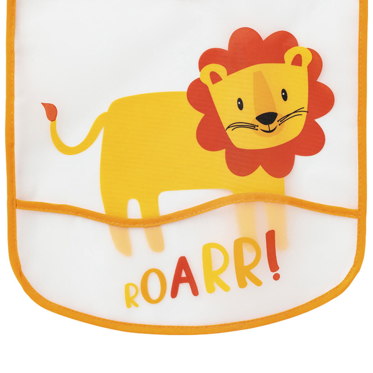 Bavoir 6 mois imperméable à poche 28x32 cm - Lion - 