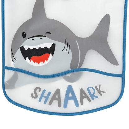 Bavoir 6 mois imperméable à poche 28x32 cm - Requin - 