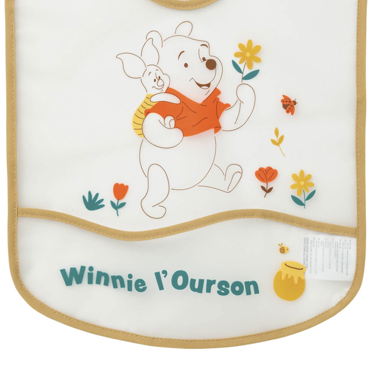 Bavoir 6 mois imperméable avec poche 28x32 cm - Winnie Retro - 