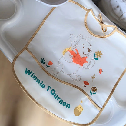 Bavoir 6 mois imperméable avec poche 28x32 cm - Winnie Retro - 