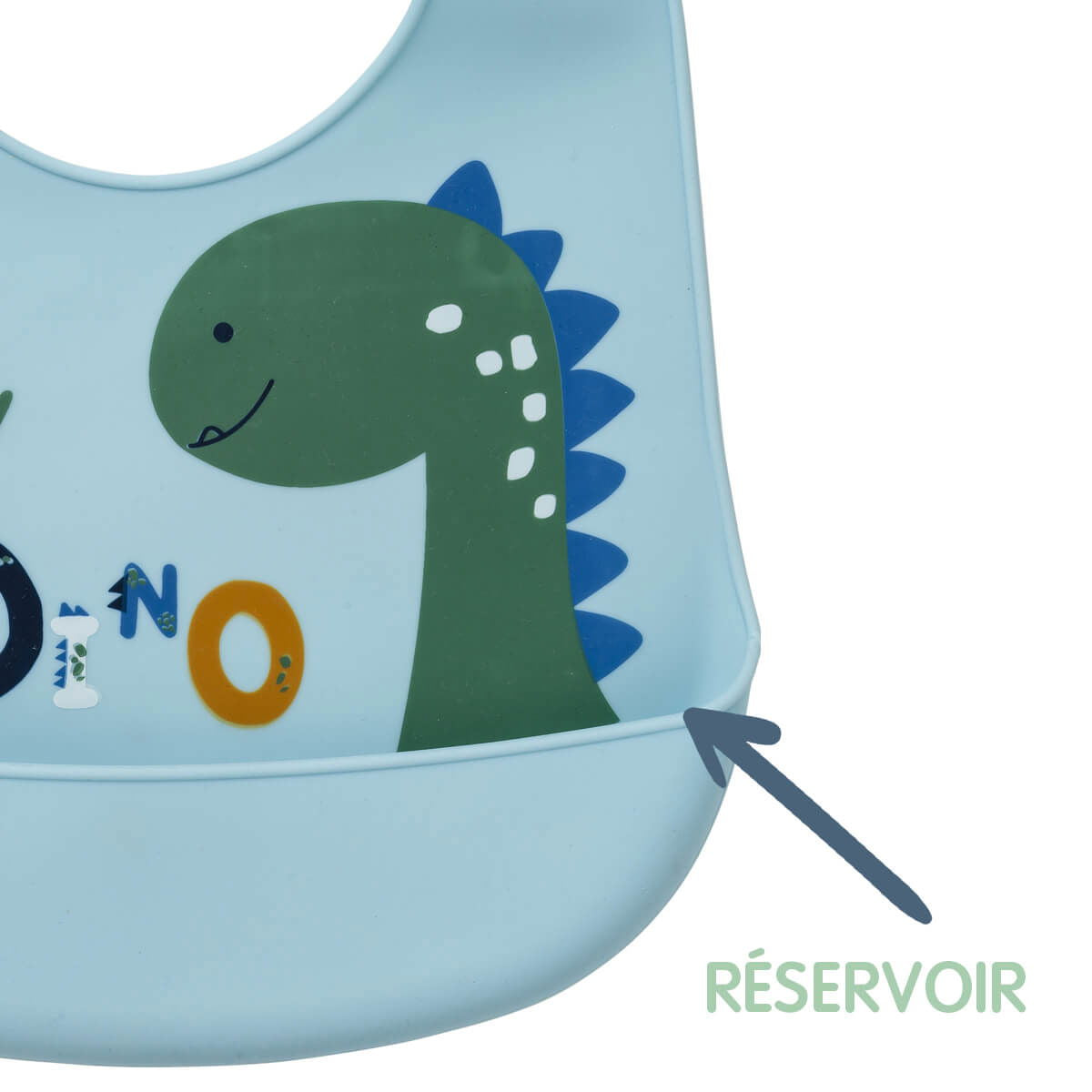Bavoir à réservoir imperméable 6 mois - Funny Dino - 