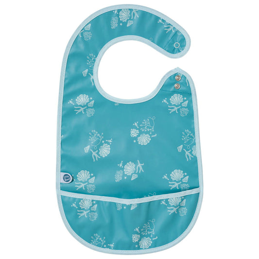 Bavoir enduit à poche 6 mois - Seaside Romance Bleu - Little Band