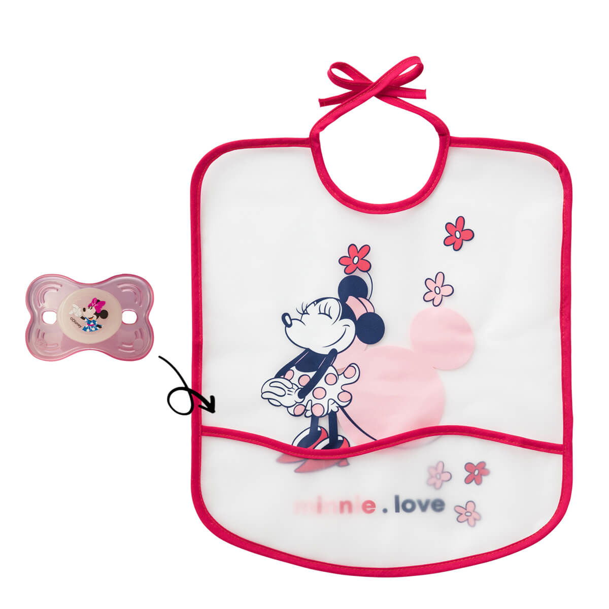 Bavoir imperméable Minnie Confettis - 6 mois - 