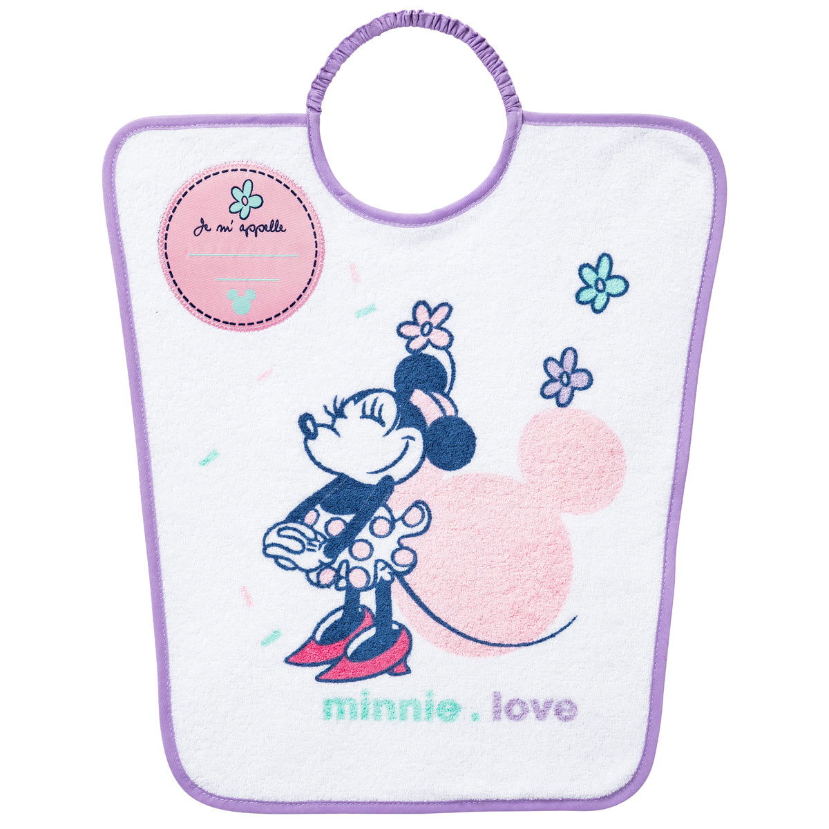 Bavoir maternelle prénom Minnie Confettis - 24 mois - Disney Baby