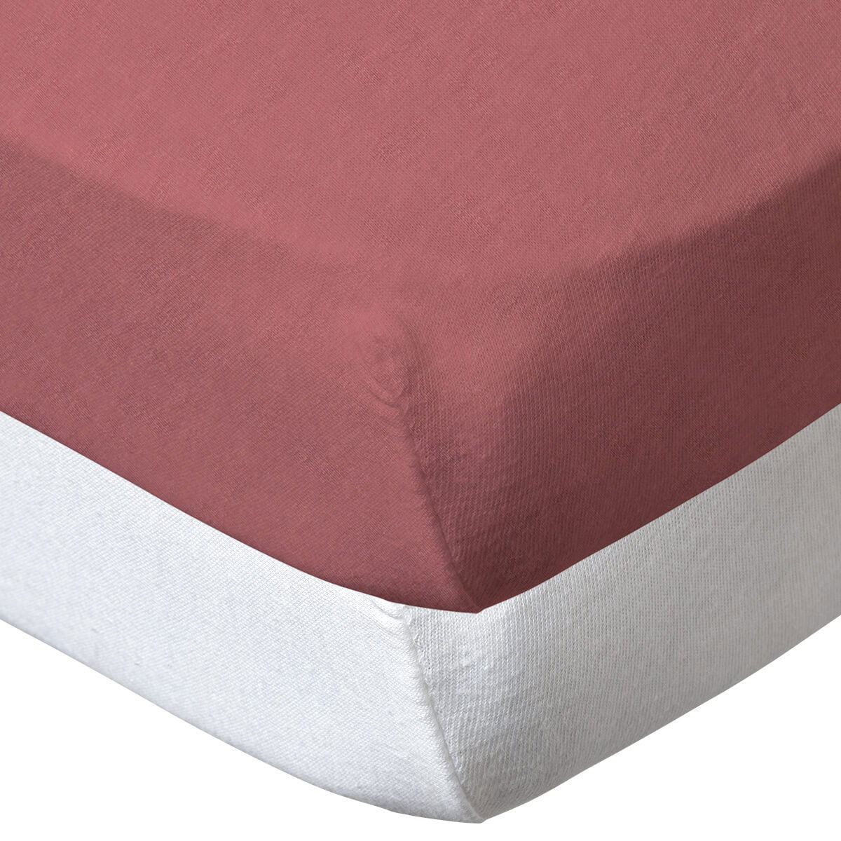 Lot de 2 draps housse unis 60x120 cm - Terracotta/Blanc - Babycalin