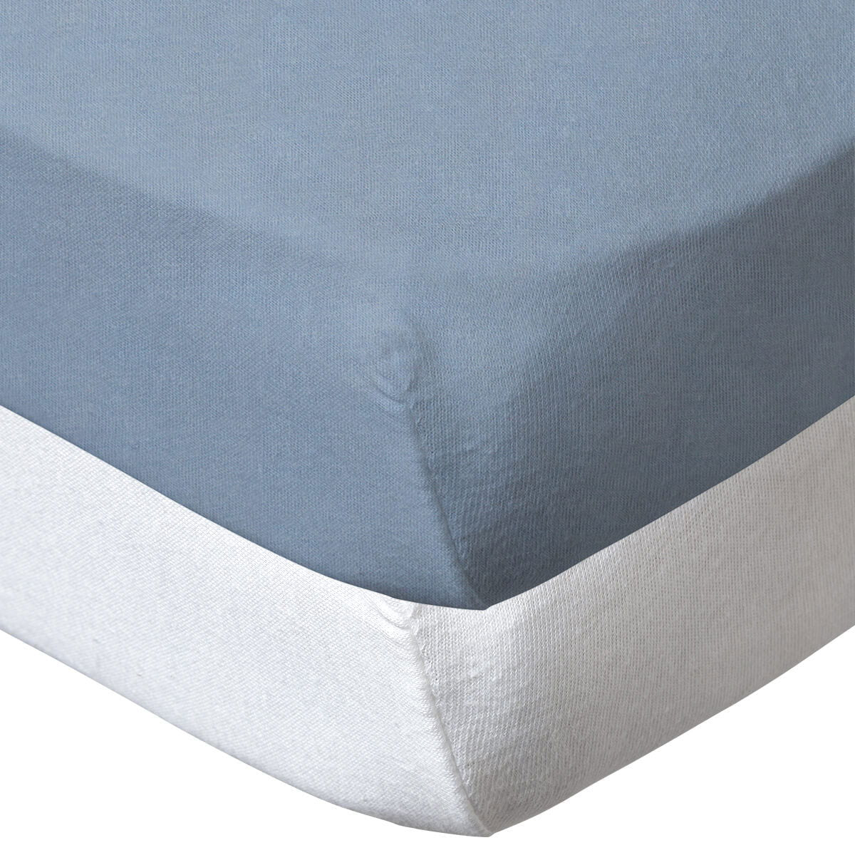 Lot de 2 draps housse 60x120 cm - Blanc/Bleu Layette - Babycalin