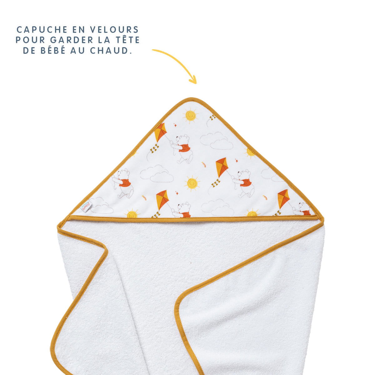 Cape de bain 80x80 cm velours - Winnie Retro - BB Malin
