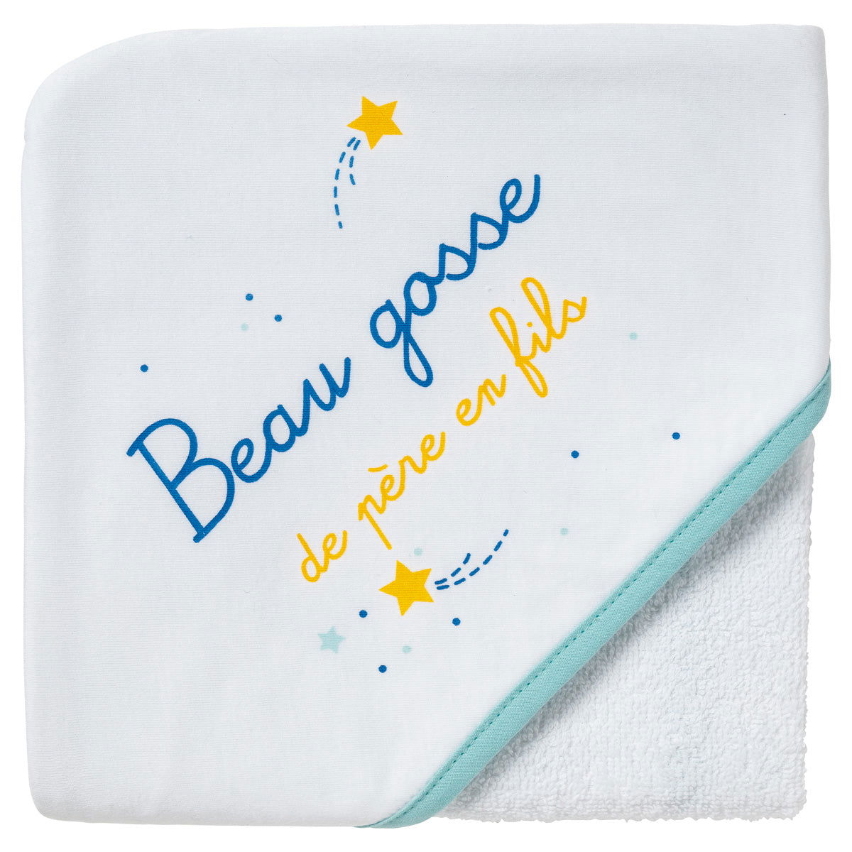 Cape de bain Beau gosse de père en fils - 70x70 cm - Babycalin