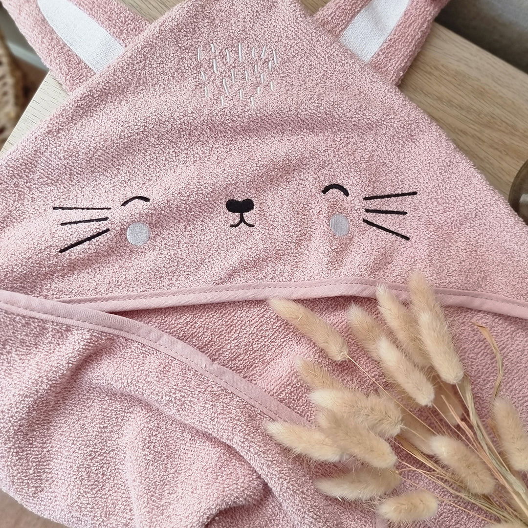 Cape de bain 70x70 cm ludique - Lapin rose - Babycalin