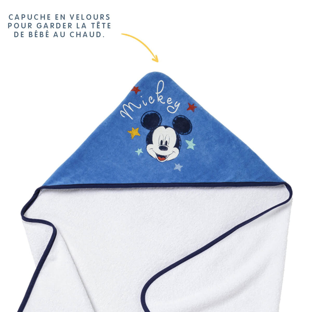 Cape de bain 80x80 cm velours - Mickey Cool - Disney Baby