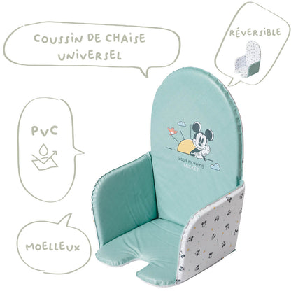 Coussin pour chaise haute 28x38 cm en PVC Mickey Good Morning - BB Malin