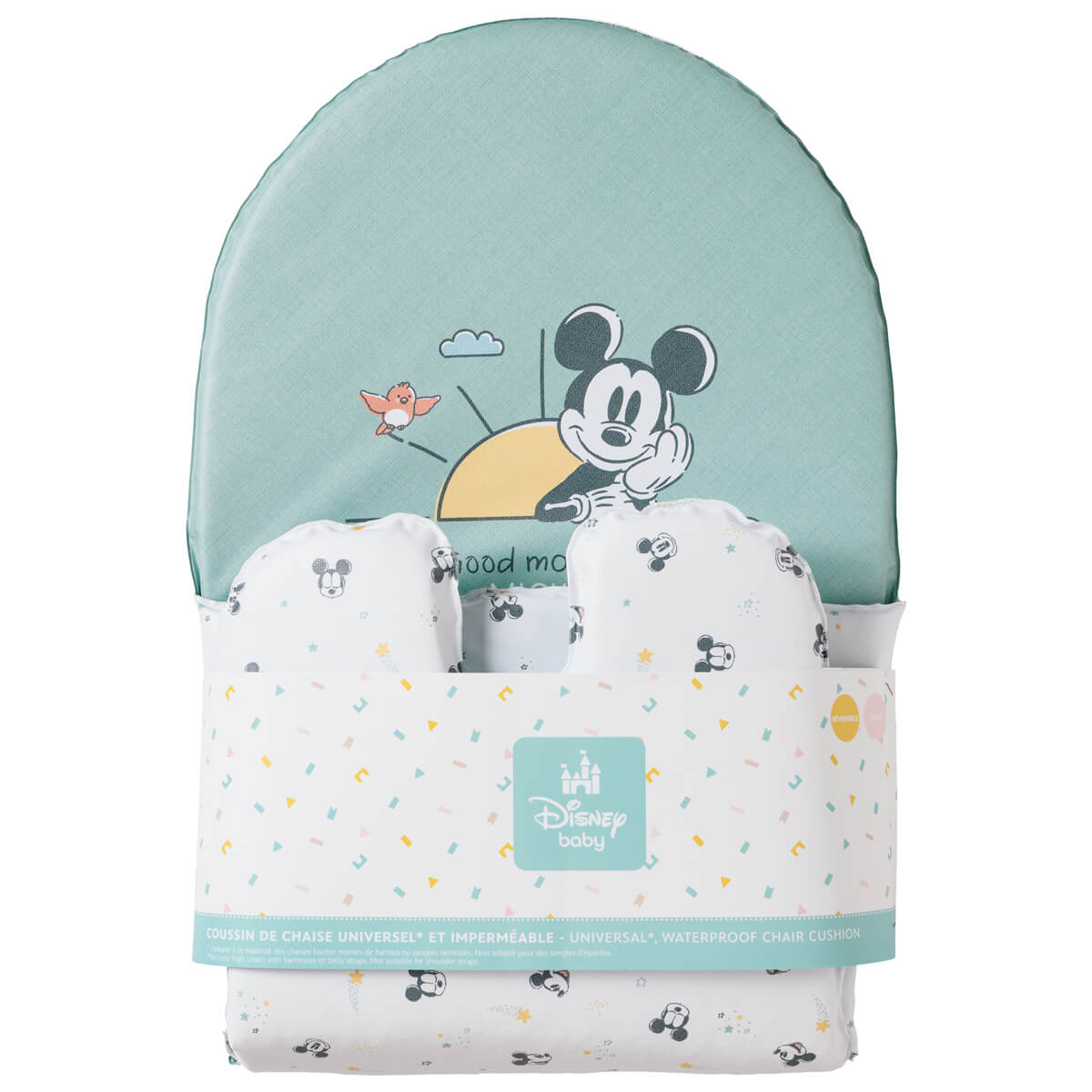 Coussin pour chaise haute 28x38 cm en PVC Mickey Good Morning - BB Malin