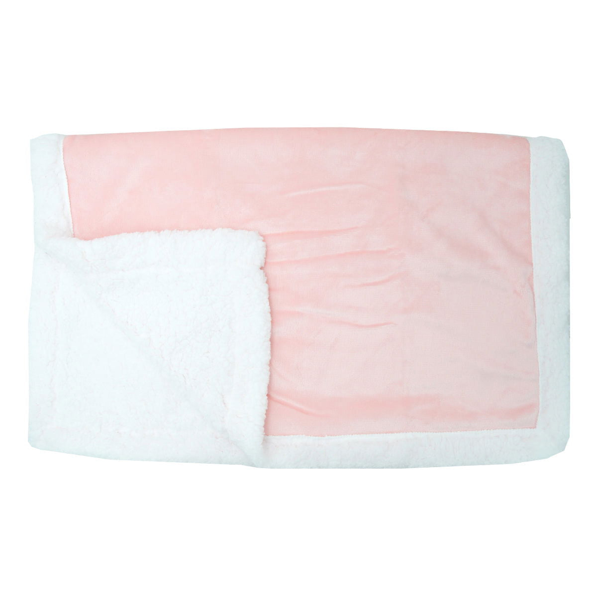 Couverture moelleuse bi-matière Rose - 