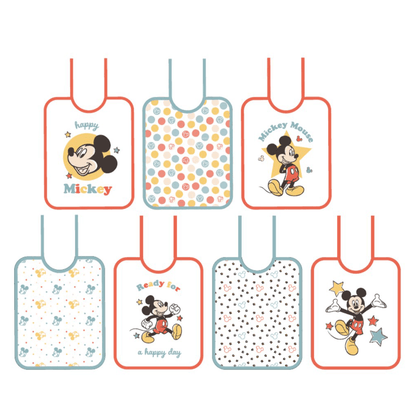 7 Bavoirs bébé Naissance 20x25 cm en éponge Happy Mickey