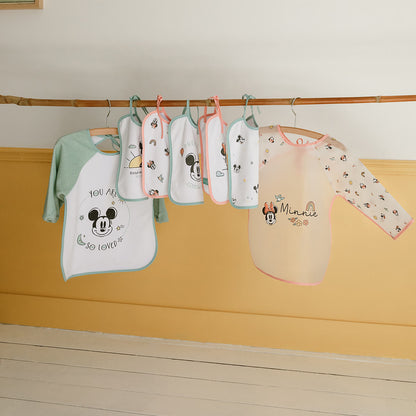 Lot de 7 bavoirs bébé Naissance 20x25 cm en Coton Mickey Good Morning