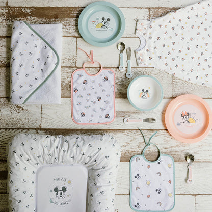 Lot de 7 bavoirs bébé Naissance 20x25 cm en Coton Mickey Good Morning