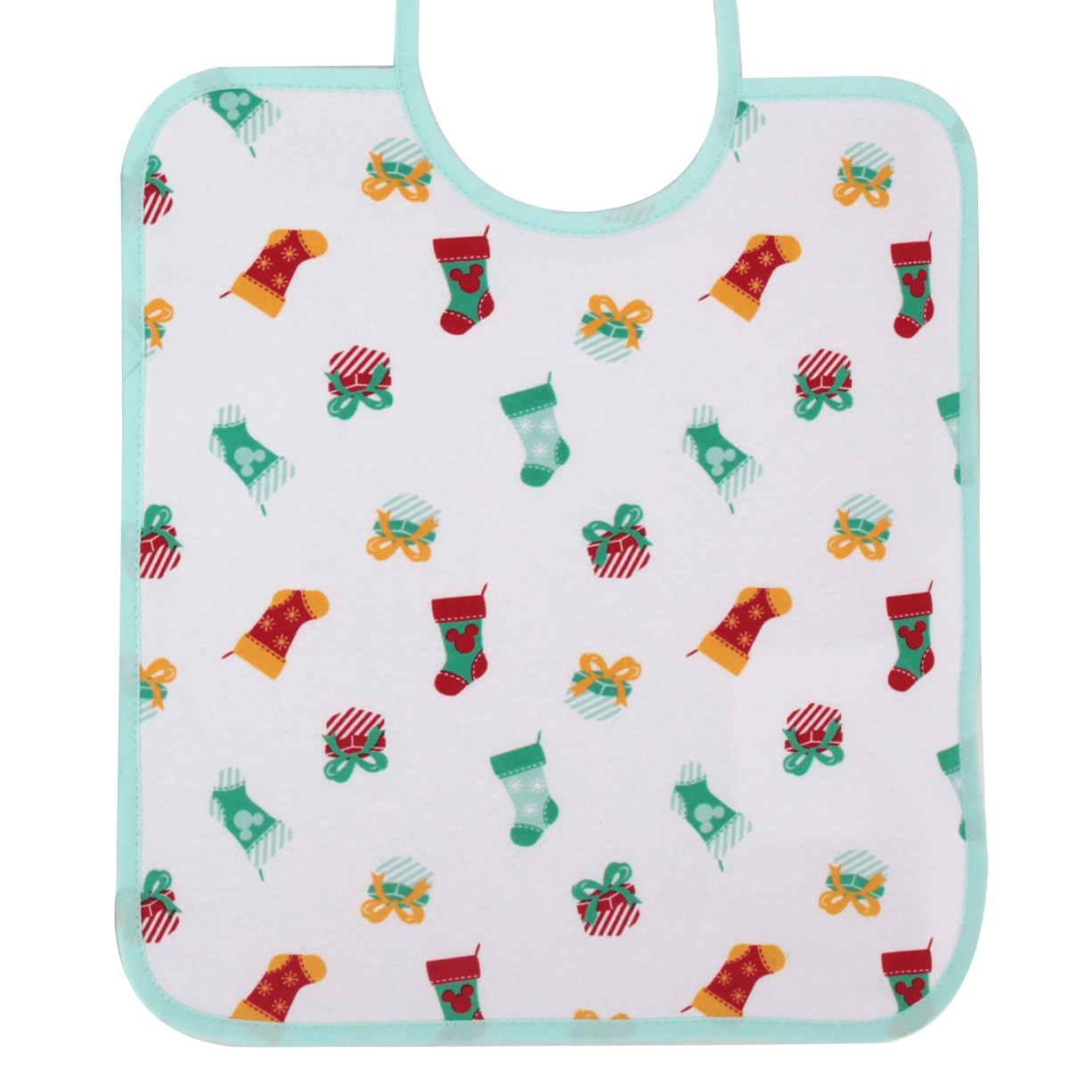 2 bavoirs bébé 6 mois Noël Mickey&Minnie Jingle All The Way - Bavoir en éponge à lacets 28x38 cm