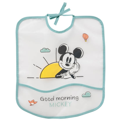 Bavoir bébé 6 mois 28x32 cm plastifié Mickey Good Morning