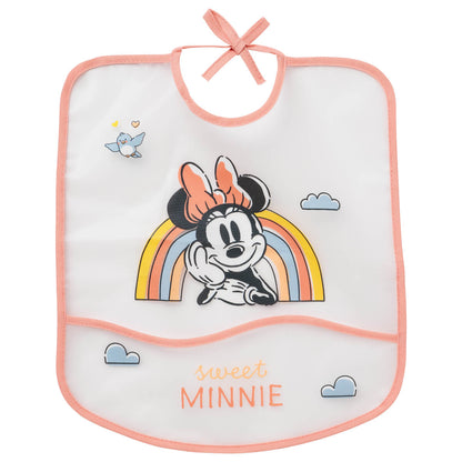 Bavoir bébé 6 mois 28x32 cm plastifié Minnie Good Morning