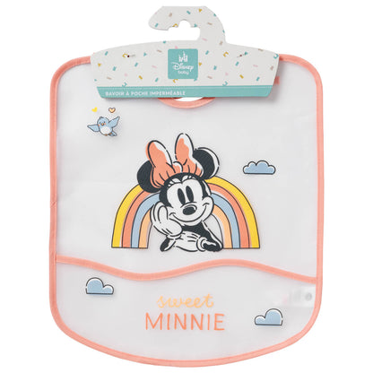 Bavoir bébé 6 mois 28x32 cm plastifié Minnie Good Morning