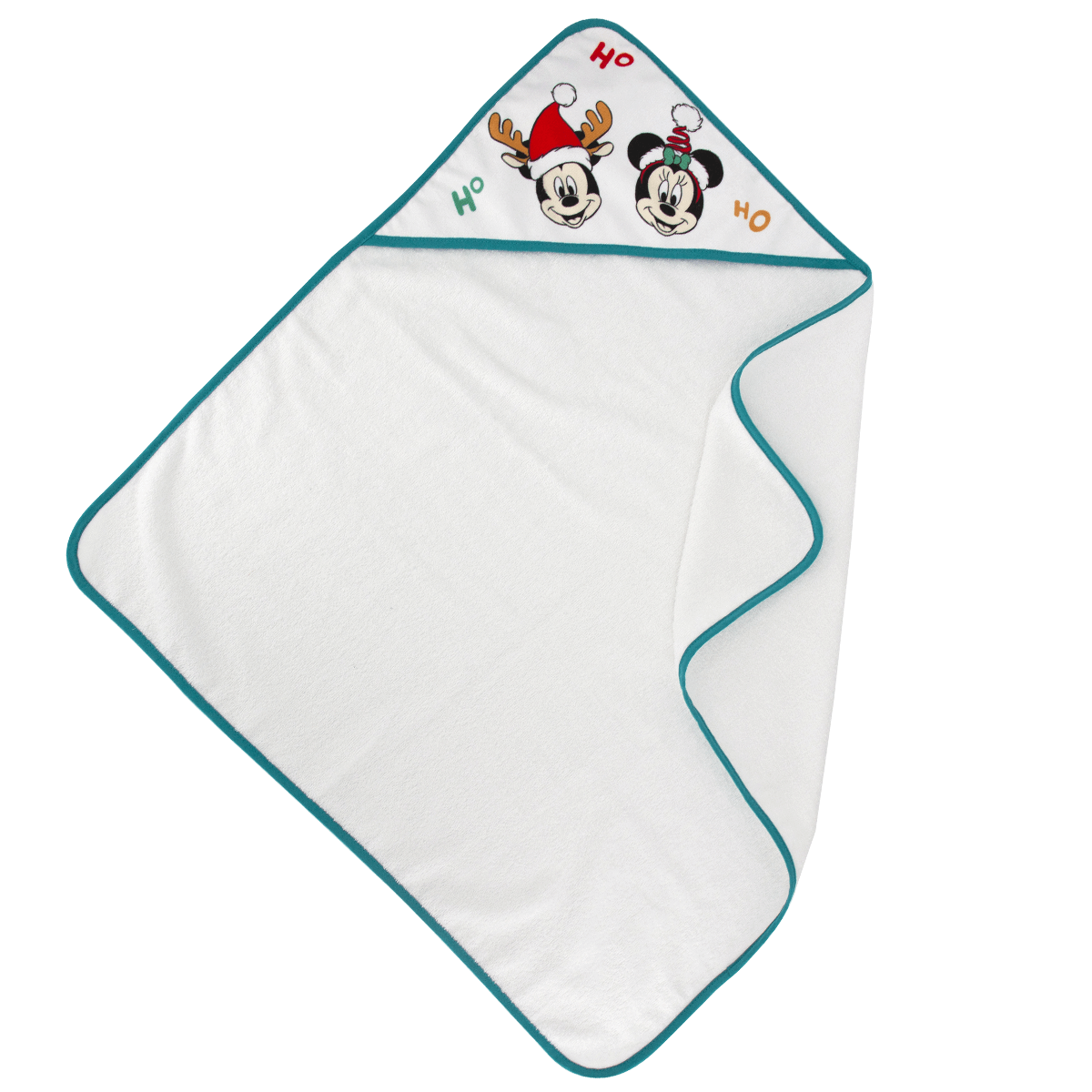 Cape de bain 80x80 cm velours Noël - Mickey&Minnie Jingle All The Way