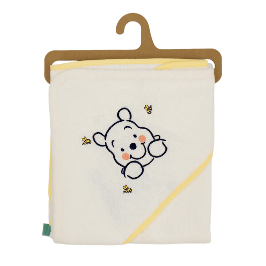 Cape de bain bébé Winnie Hunny Time - Sortie de bain bébé 75x75 cm