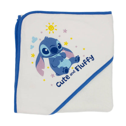 Cape de bain bébé Stitch - Sortie de bain bébé 75x75 cm