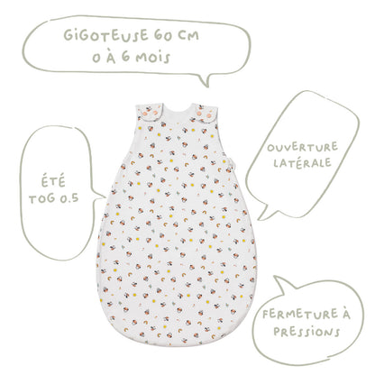 Gigoteuse été 0-6 mois 65 cm en Coton Minnie Good Morning
