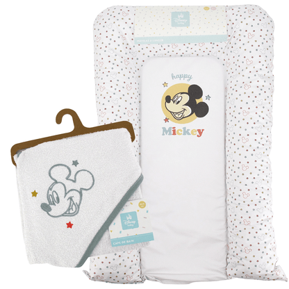 Cape de bain bébé Happy Mickey - Sortie de bain bébé 70x70 cm
