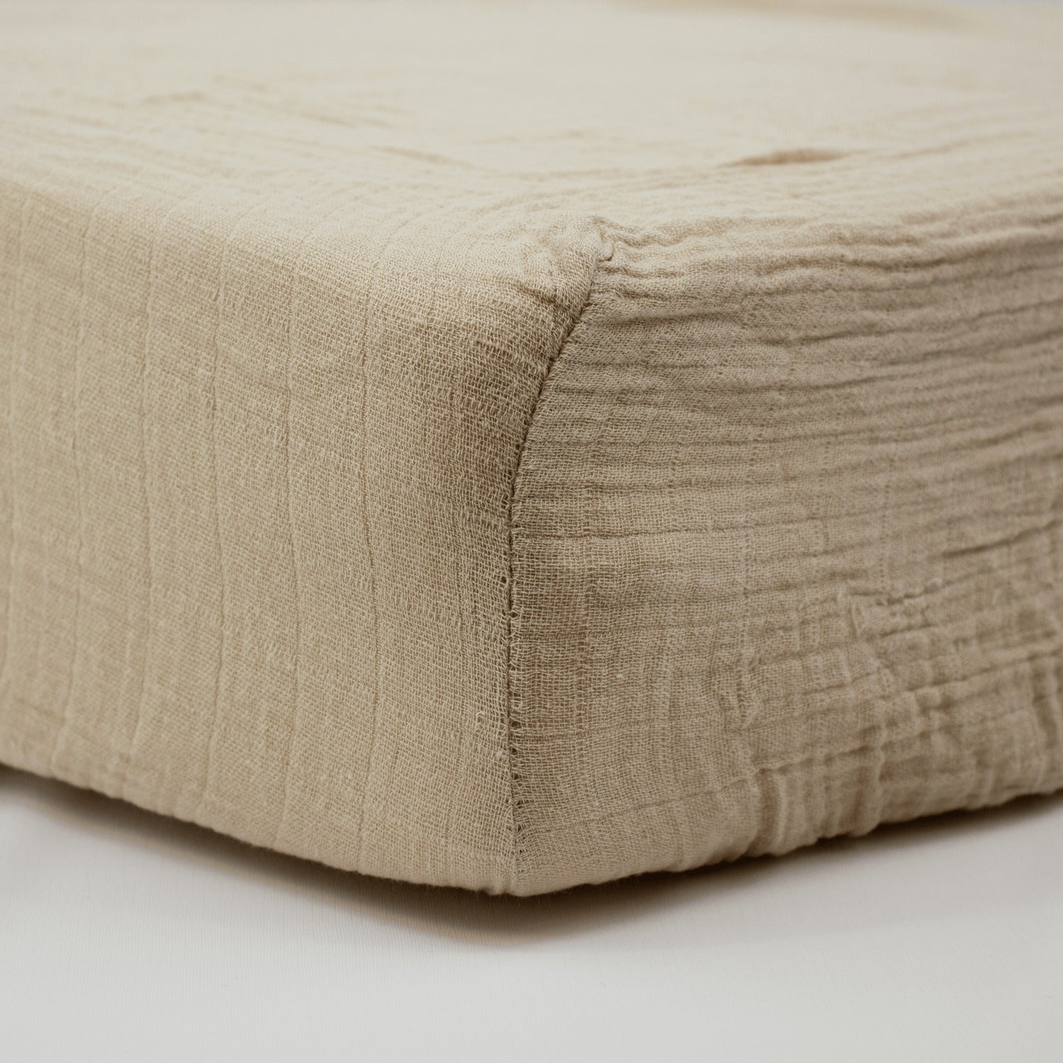 Drap-housse 60x120 cm en Gaze de Coton Taupe - BB Malin