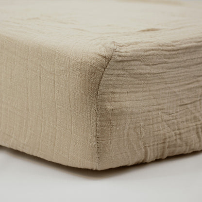 Drap-housse 60x120 cm en Gaze de Coton Taupe - BB Malin