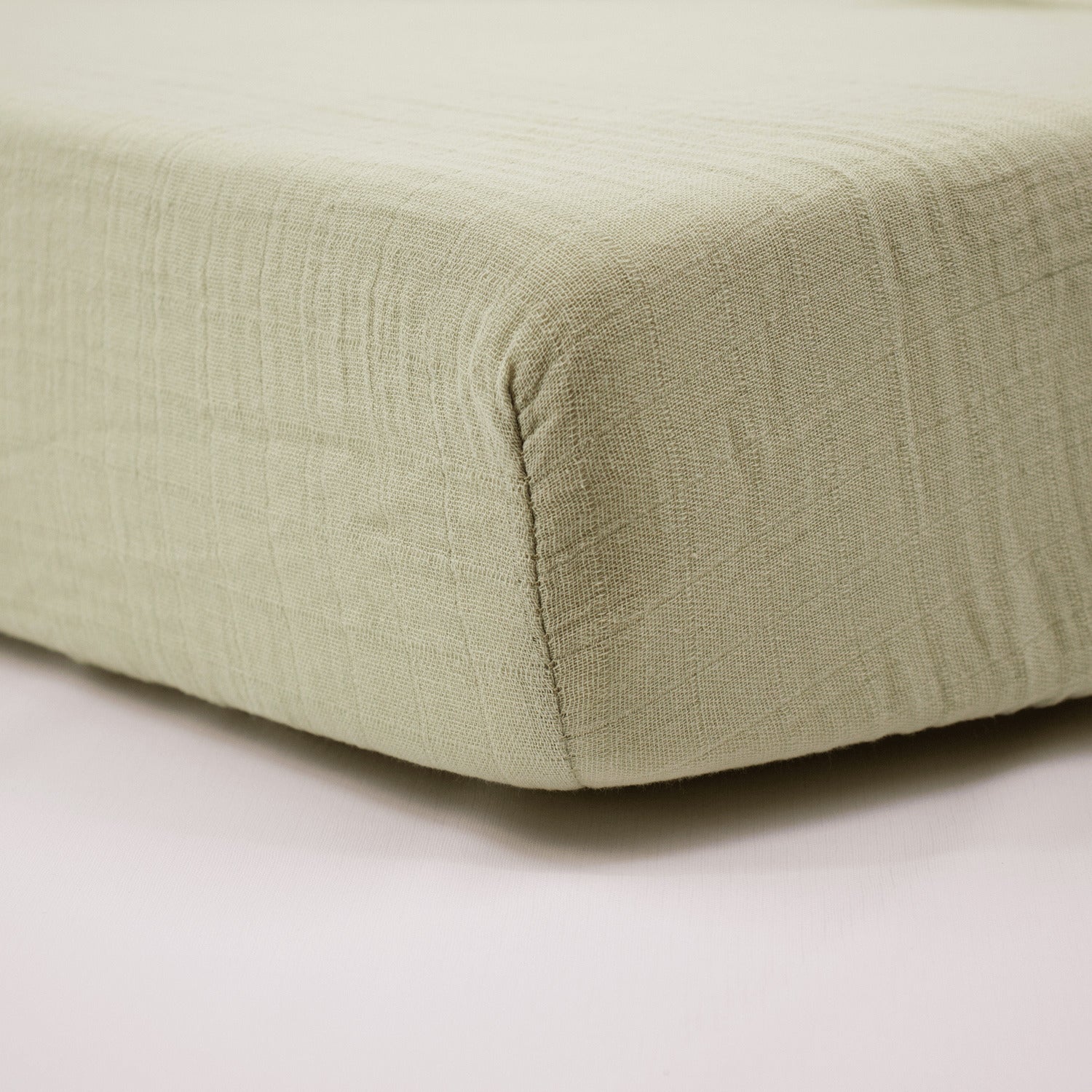 Drap-housse 60x120 cm en Gaze de Coton Vert Mousse - BB Malin