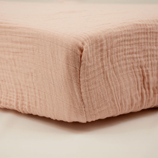 Drap-housse 60x120 cm en Gaze de Coton Vieux Rose - BB Malin