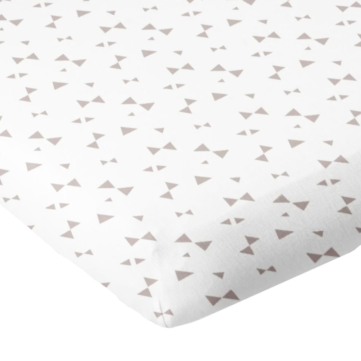 Drap housse en coton 60x120 cm - Imprimé nœuds taupe - Babycalin