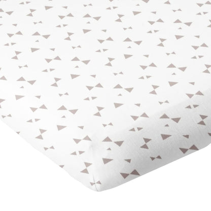 Drap housse en coton 60x120 cm - Imprimé nœuds taupe - Babycalin