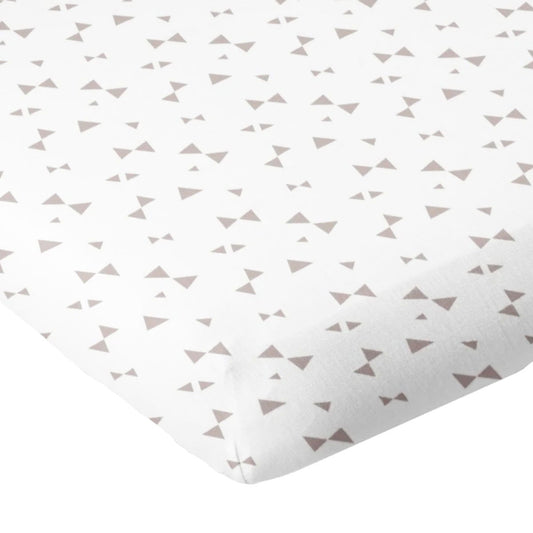 Drap housse en coton 60x120 cm - Imprimé nœuds taupe - Babycalin
