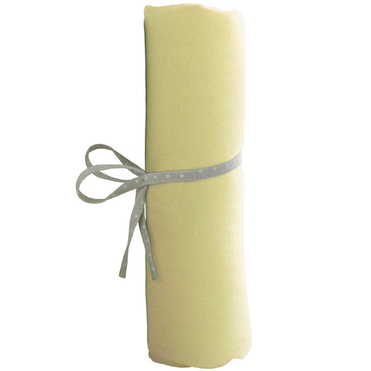 Drap housse uni 40x80 cm en coton épais Jaune - Babycalin