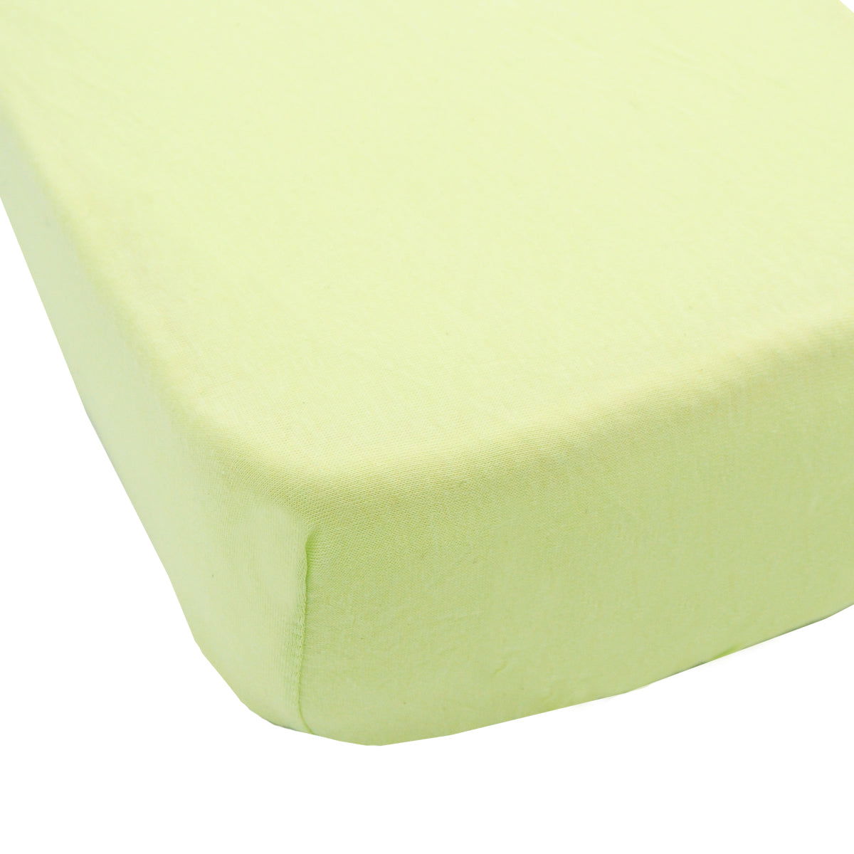 Drap housse uni 40x80 cm en coton épais Vert anis - 
