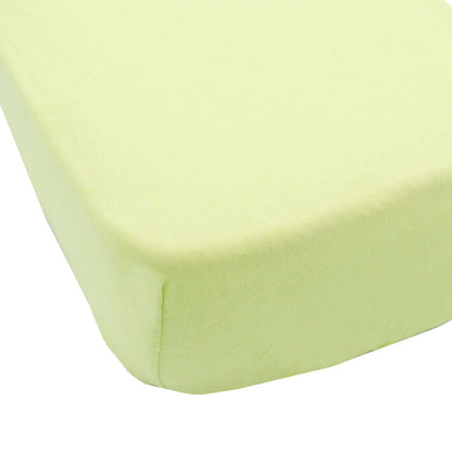 Drap housse uni 40x80 cm en coton épais Vert anis - 