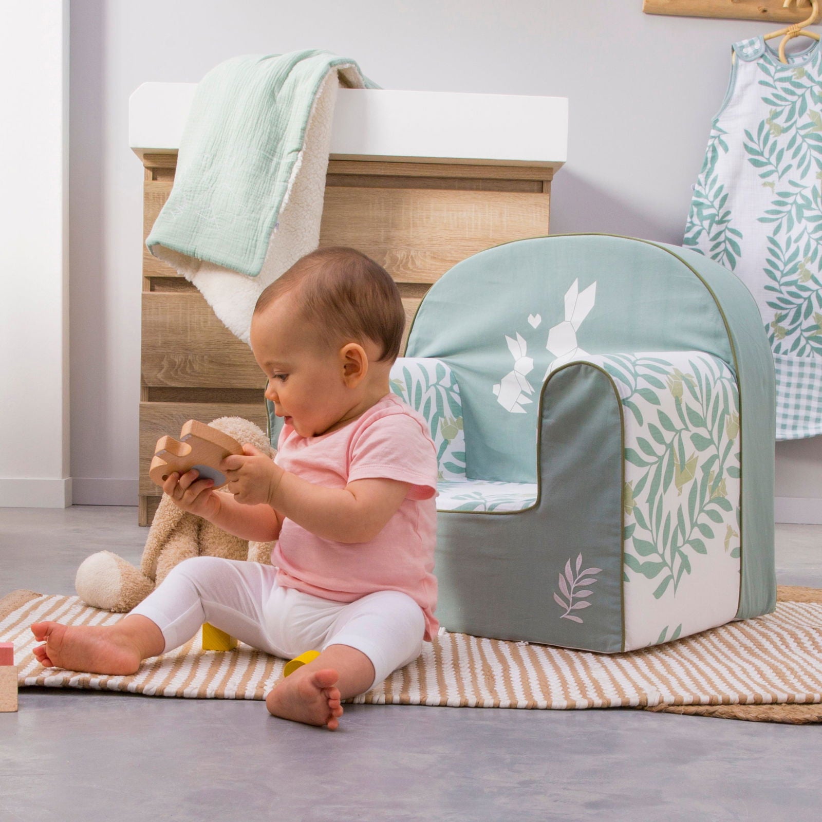 Fauteuil déhoussable brodé - Day Break - 