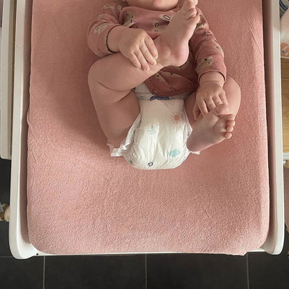 Housse de matelas à langer en éponge 50x70 cm Rose - 