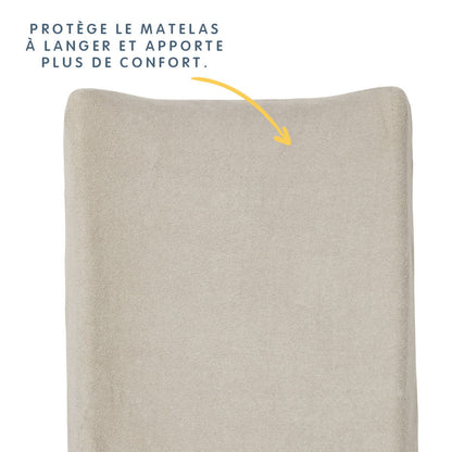 Housse de matelas à langer en éponge 50x70 cm Taupe - 