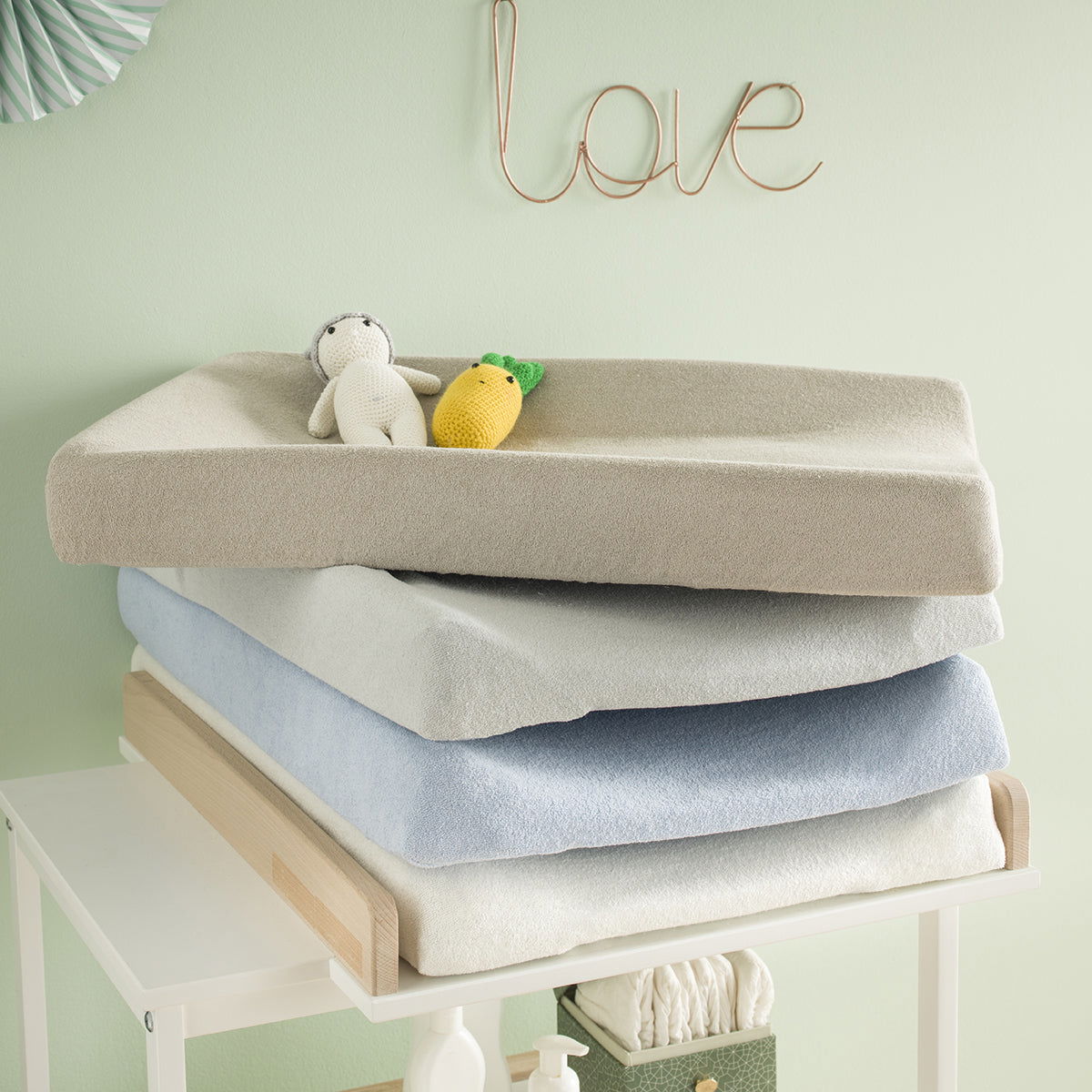 Housse de matelas à langer en éponge 50x71 cm Écru - 