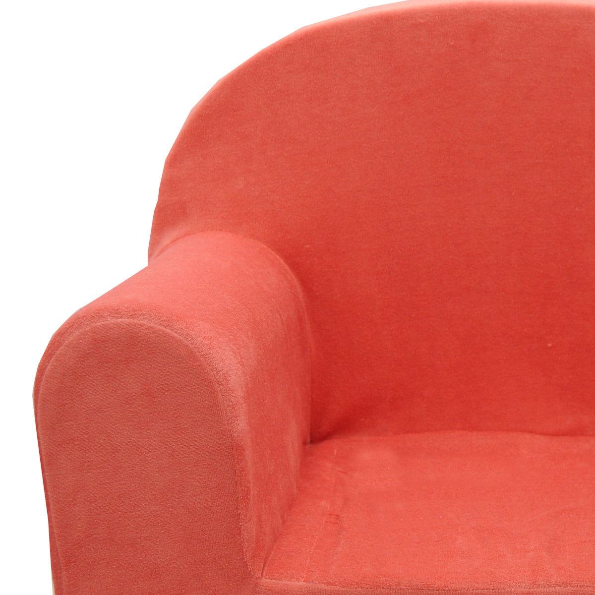 Housse de fauteuil droit enfant en velours uni - Terracotta - 