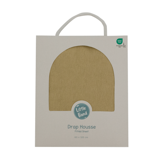 Drap housse 60x120 cm Miel - Drap housse bébé jersey 100% coton