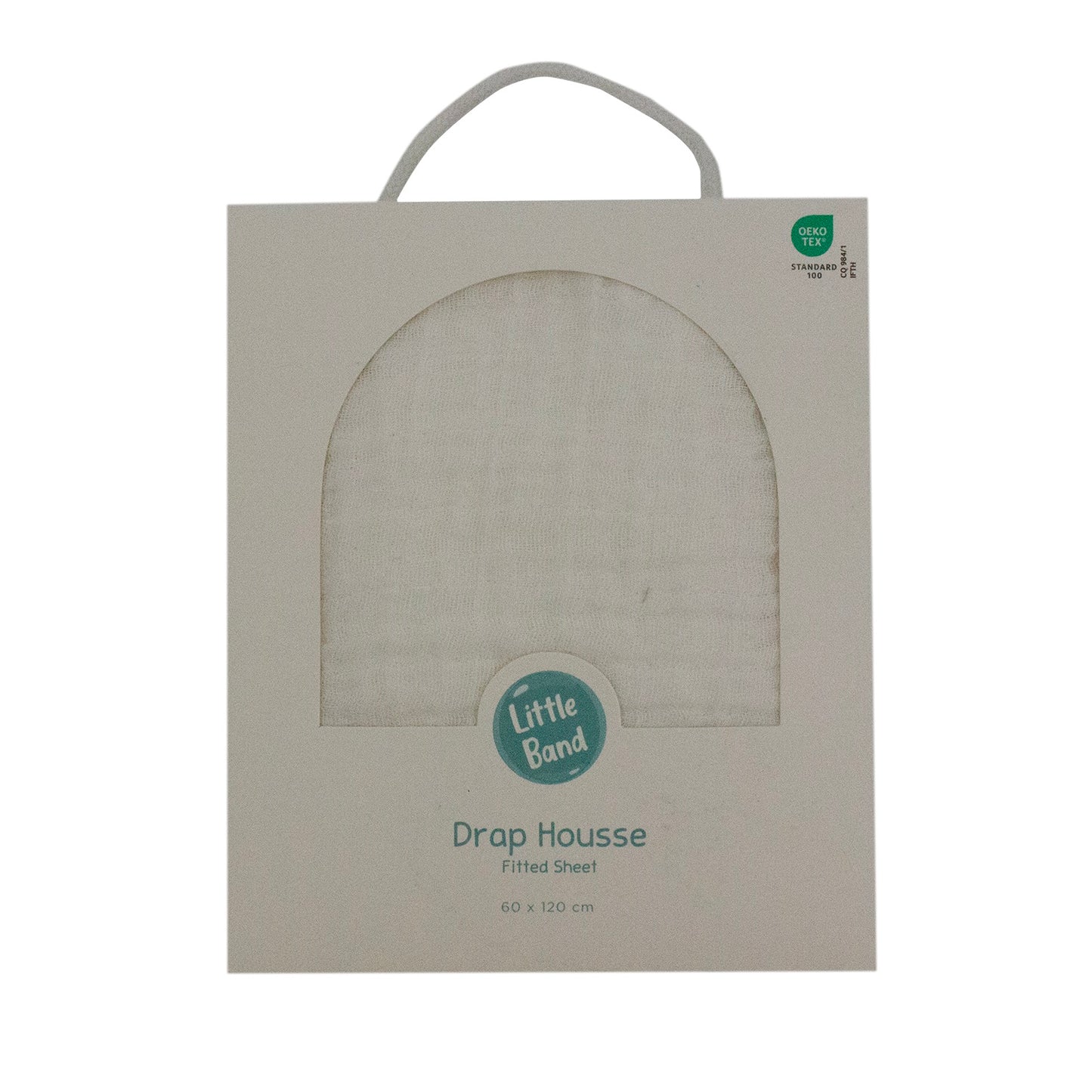 Drap housse 60x120 cm Vanille Double Gaze de coton