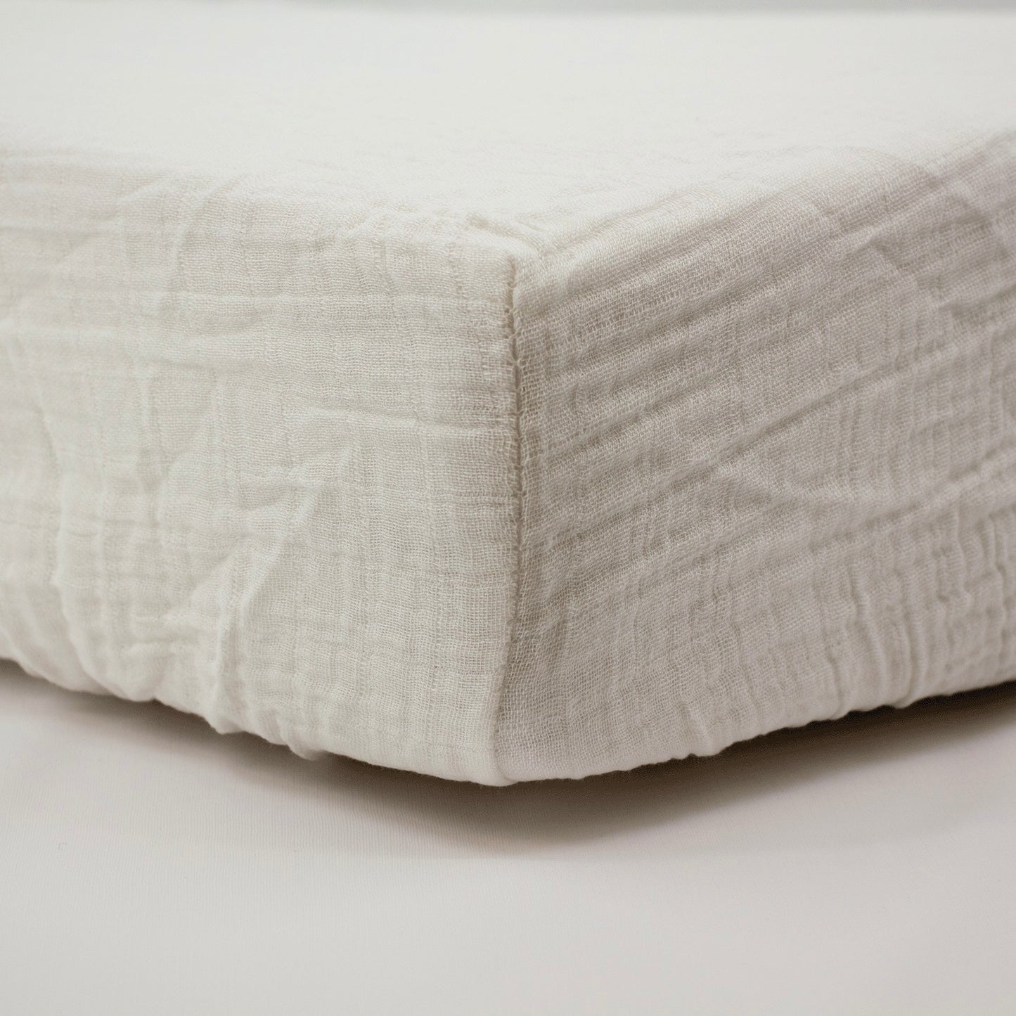 Drap housse 60x120 cm Vanille Double Gaze de coton