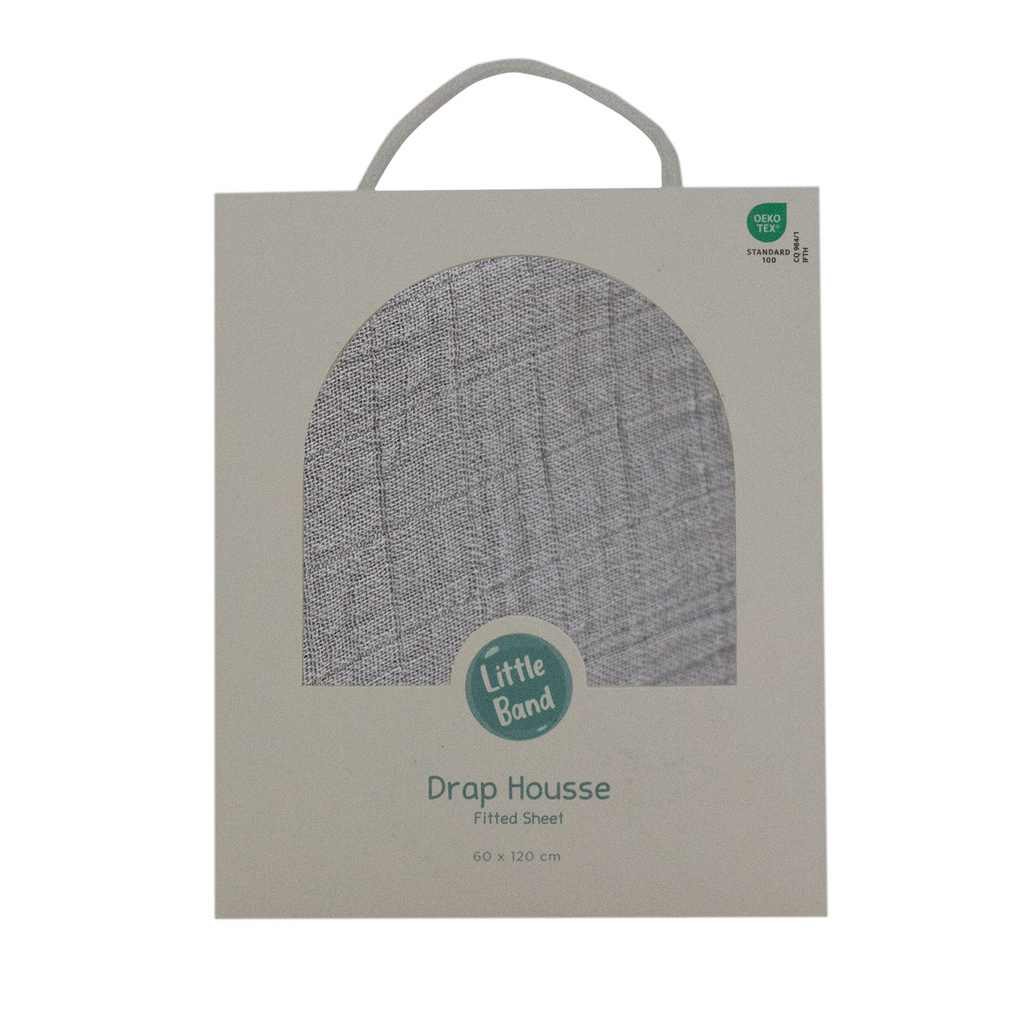 Drap housse 70x140 cm Gris Perle Double Gaze de coton